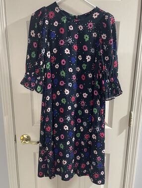NWT Sara Campbell Womens Limited Edition Aria Navy Daisies Midi Dress Size Small